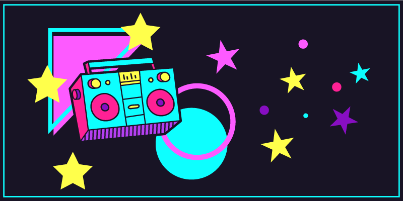 Barevná grafika boombox Vintage vinylový koberec - TenStickers