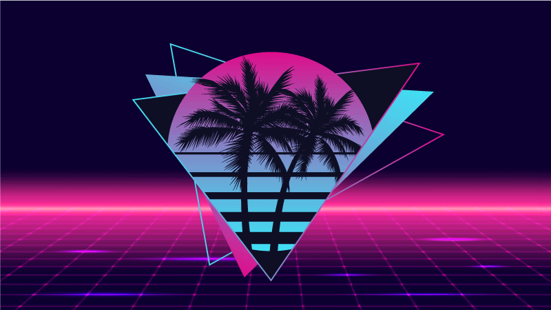 Vintage koberec ve stylu vaporwave palma - TenStickers