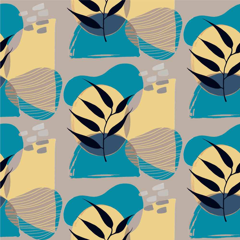 Africký styl modrý abstraktní vzor moderní koberec - TenStickers