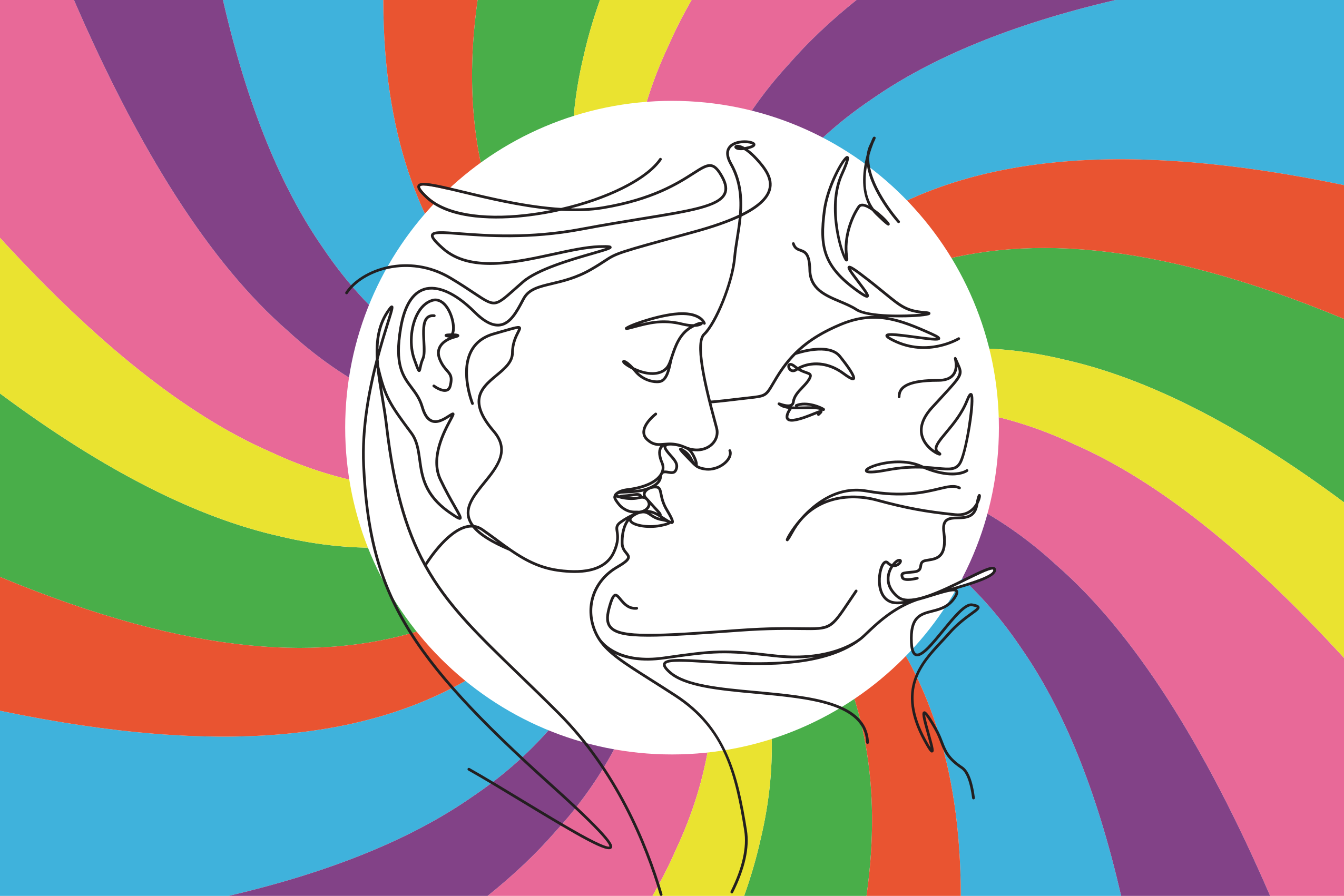 Barevný polibek silueta Ostatní Vinylový koberec - TenStickers