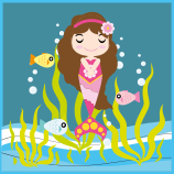 Nádherný zvířecí koberec mořské panny - TenStickers