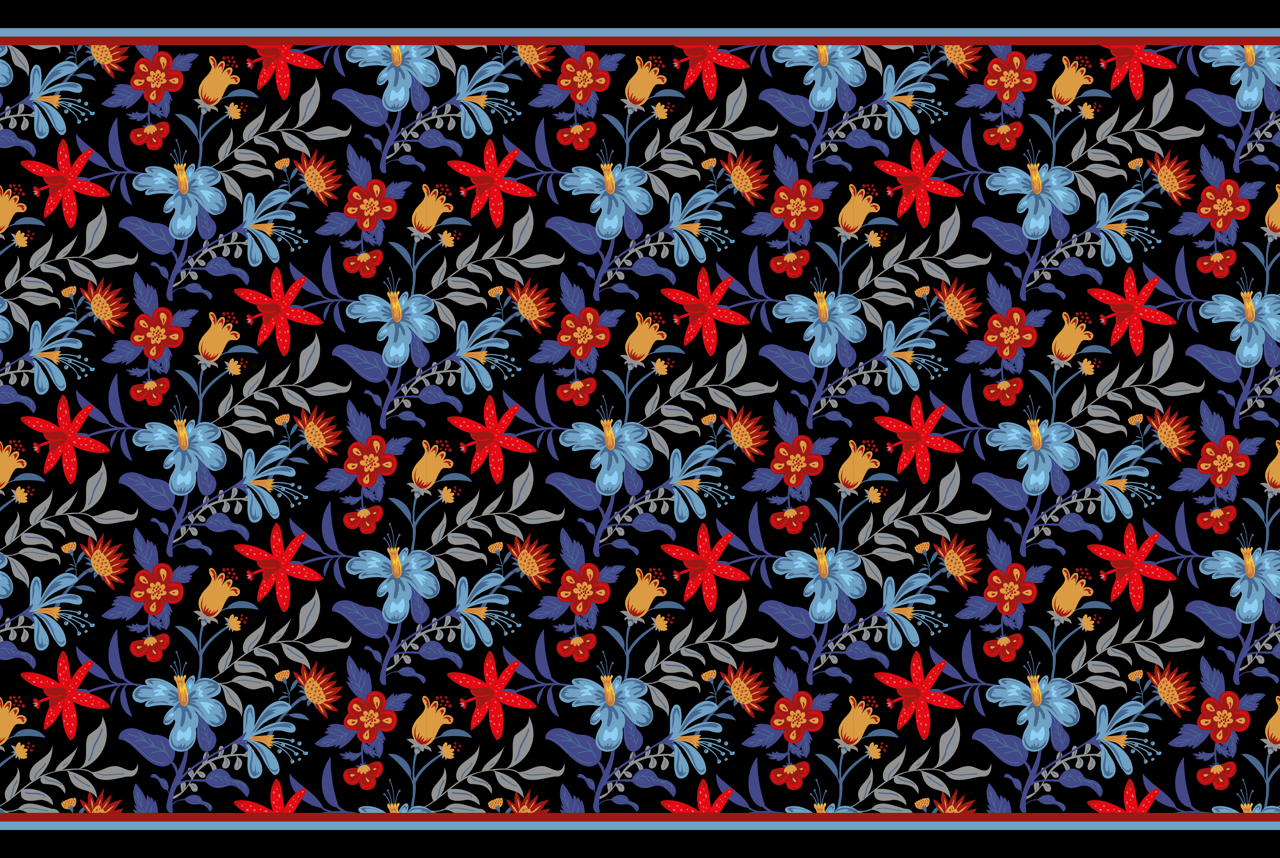 Botanická elegance Vinylový koberec s květinami a rostlinami - TenStickers