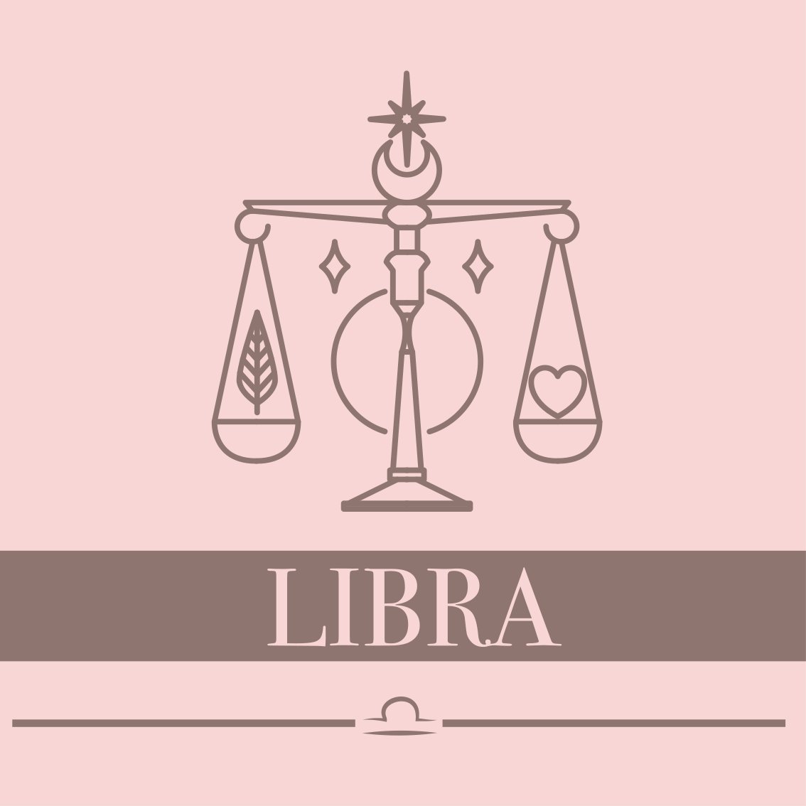 Libra pink card designový koberec znamení zvěrokruhu - TenStickers
