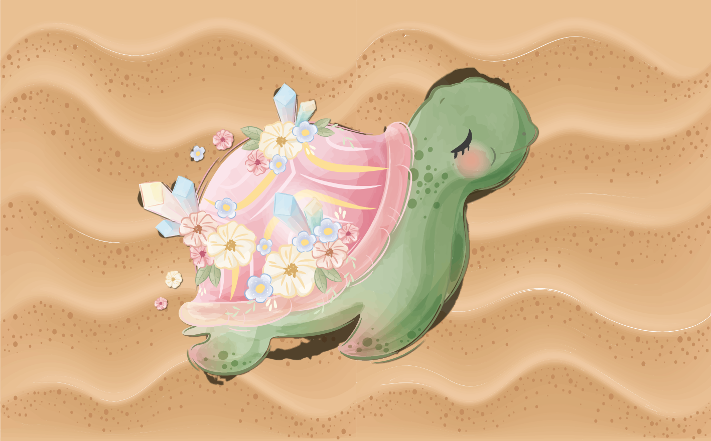 Oáza mořských želv Vinylový koberec pro děti - TenStickers