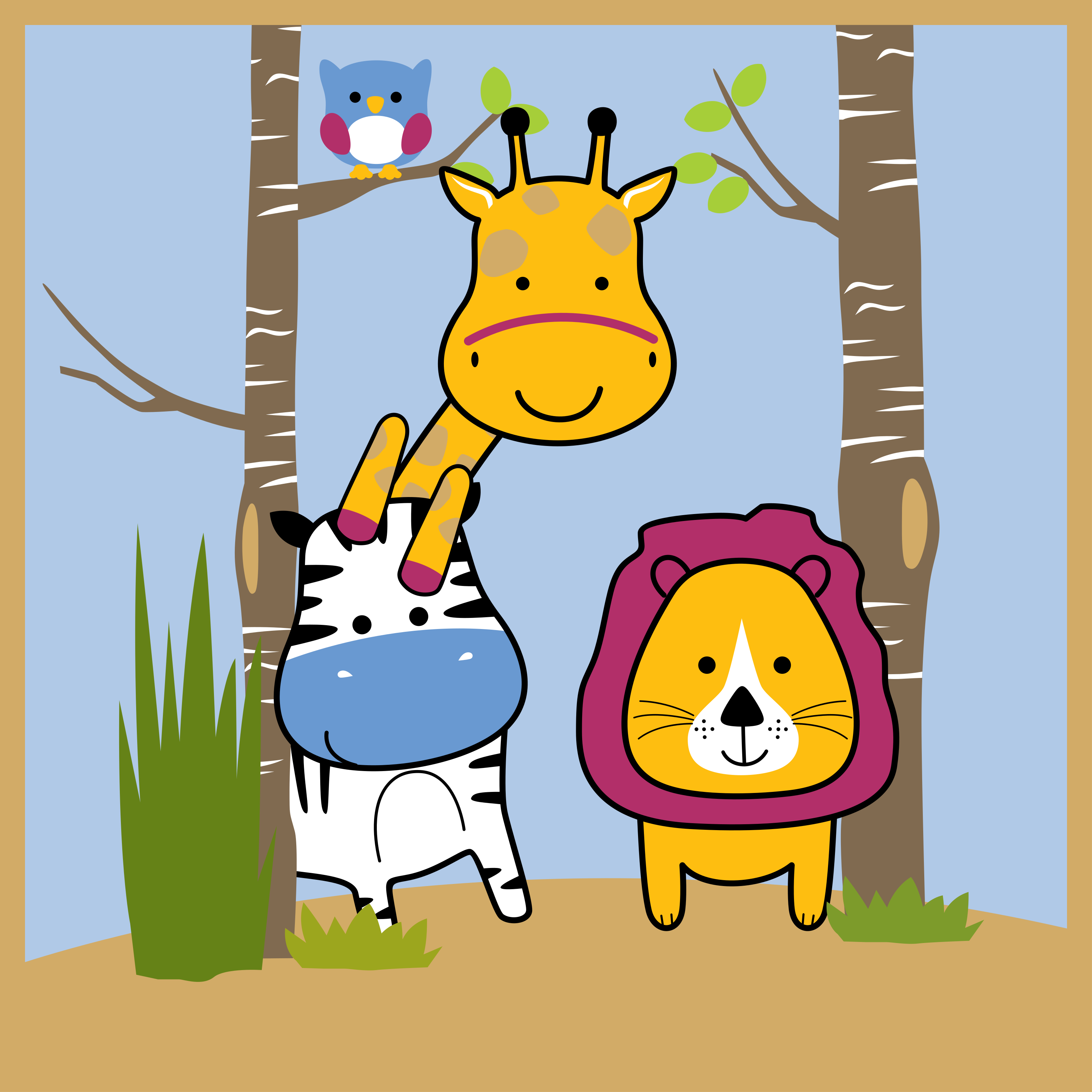 Zvířecí postavy Vinylový koberec pro děti - TenStickers