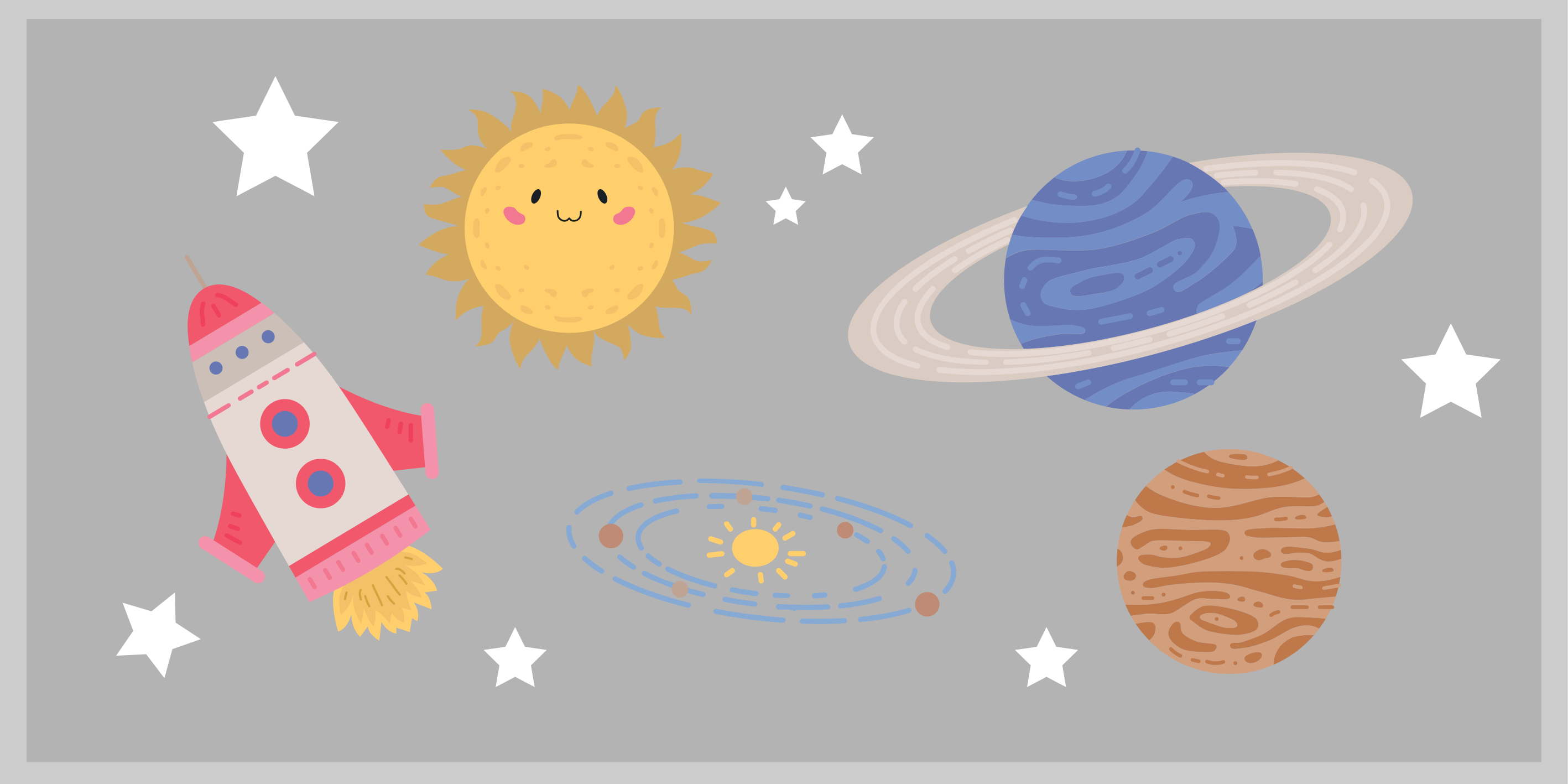 Hvězdný vinylový koberec vesmír a planety - TenStickers