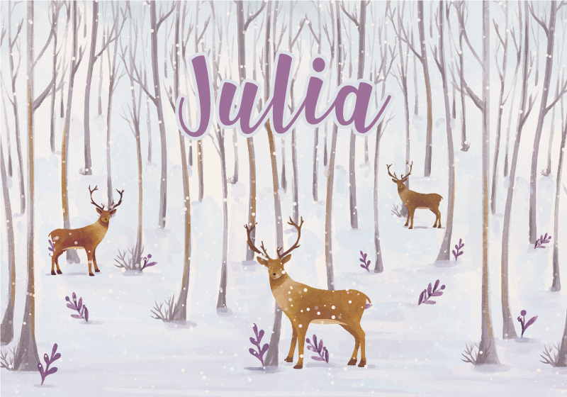 Dětský vinylový koberec skandinávský zimní les - TenStickers