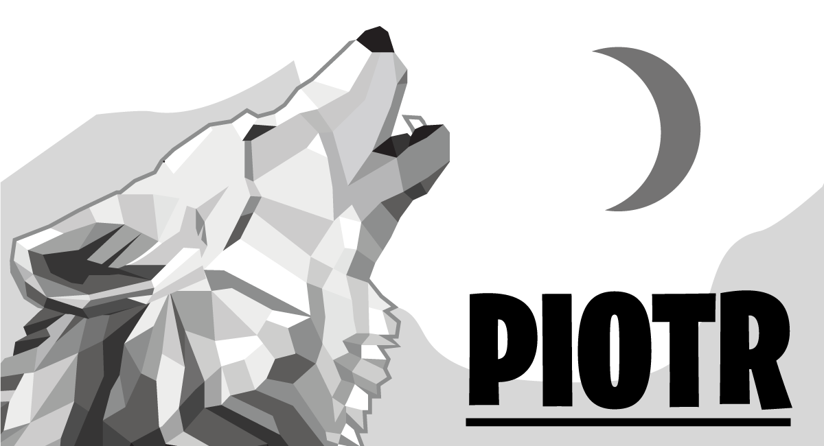 Geometrická-zvířata šedý vlk personalizovanávinylový koberec - TenStickers