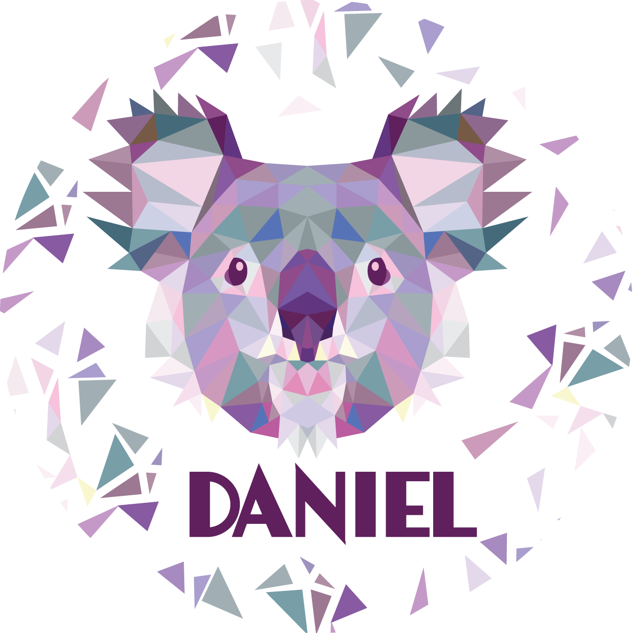 Geometrická zvířata velká koala personalizovaná vinylový koberec - TenStickers