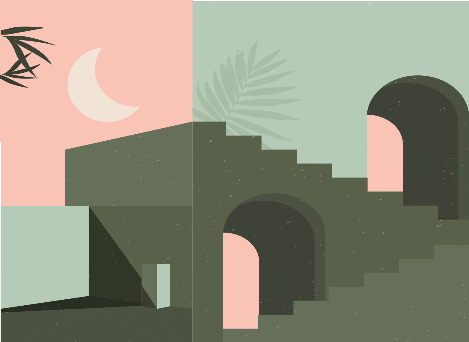 Minimalistický vinylový koberec abstraktní krajina - TenStickers