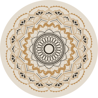 Béžová mandala kruhový design Mandala vinylový koberec - TenStickers