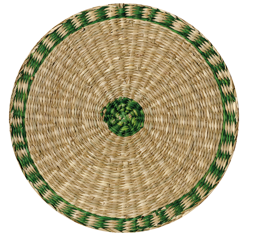 Tkaná kulatá struktura vinylový koberec s efektem dřeva - TenStickers