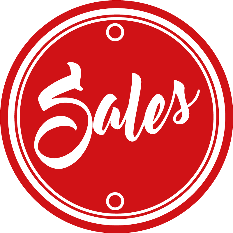 červený kruh text prodeje Kulatý vinylový koberec - TenStickers
