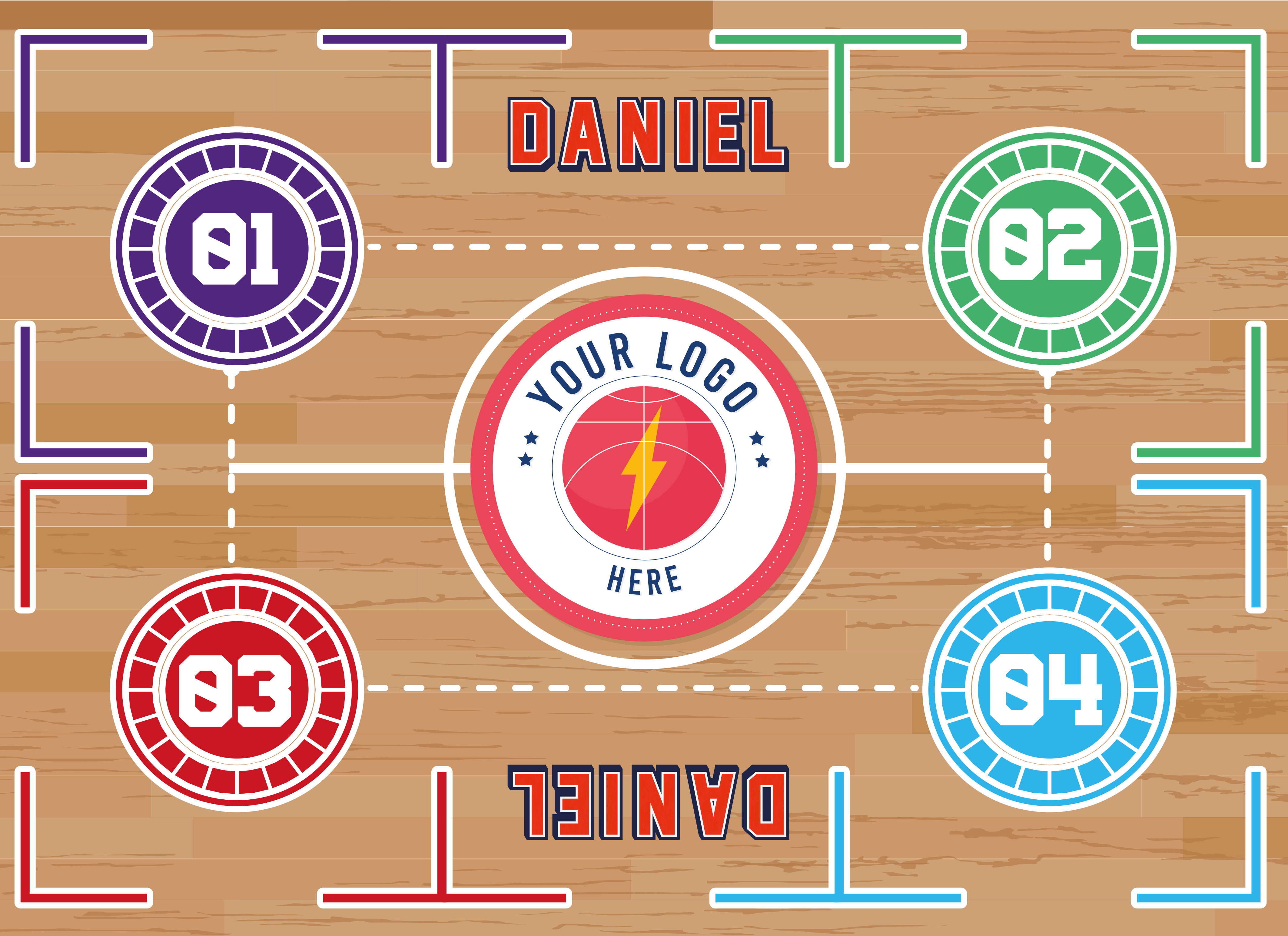 Košíkový trénink Obdélníkový vinylový koberec - TenStickers