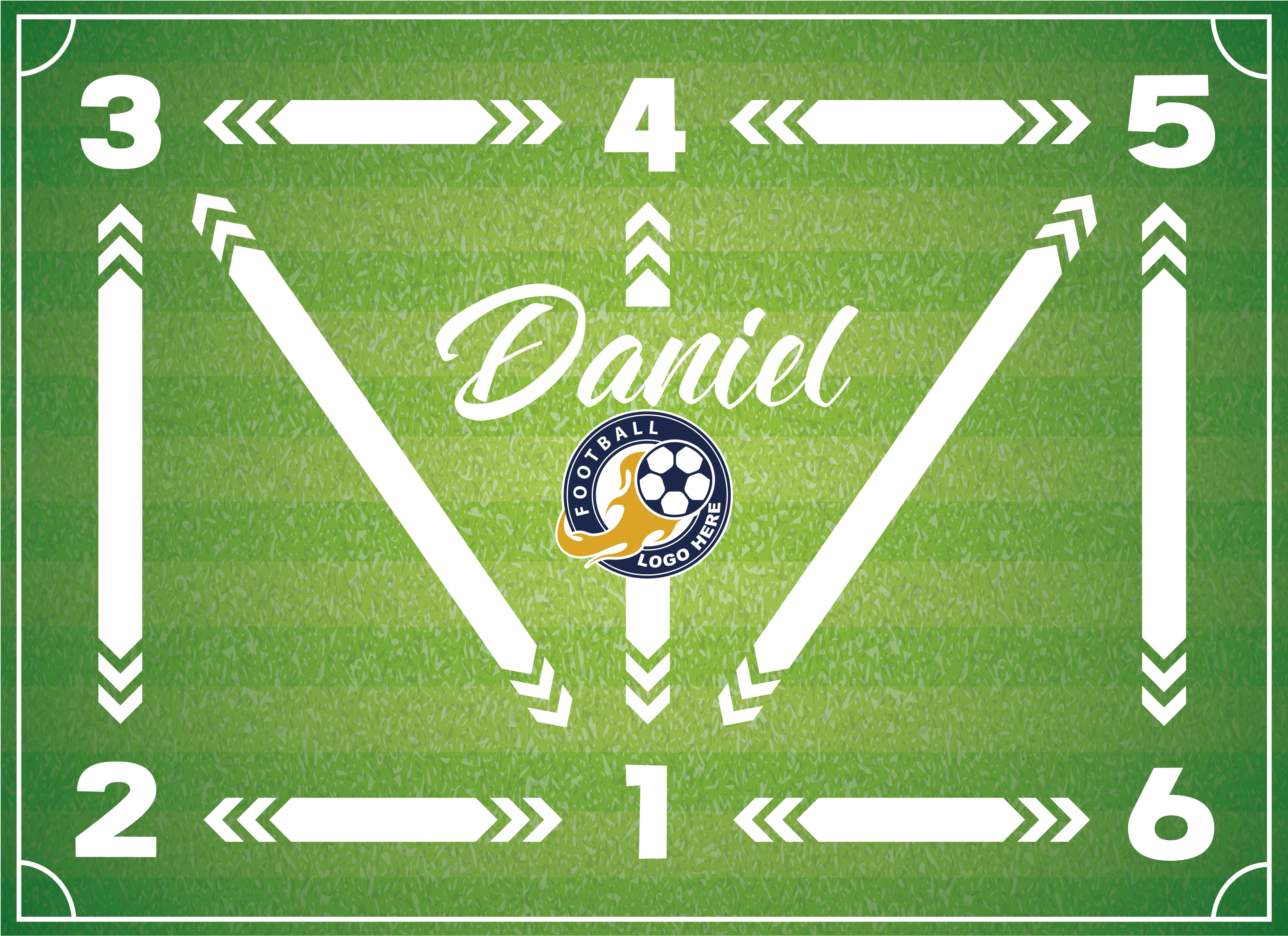 Fotbalový trénink Obdélníkový vinylový koberec - TenStickers