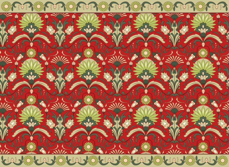 Tradiční zelený design Vinylový koberec v jídelně - TenStickers