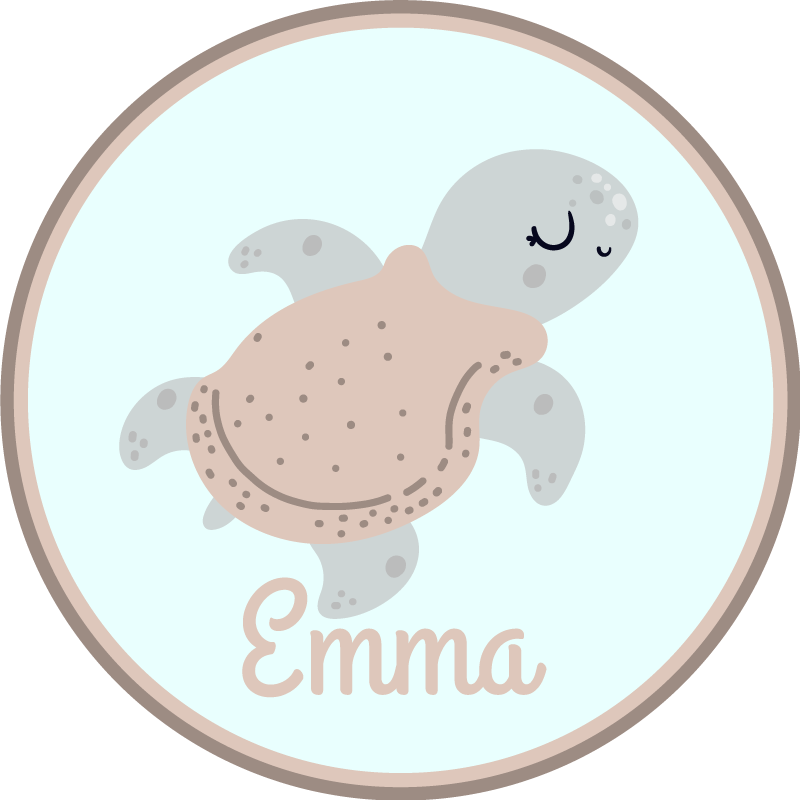 Přizpůsobitelná želva Vinylový koberec se jmény - TenStickers