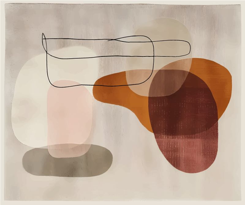 Abstraktní formy Béžový vinylový koberec - TenStickers