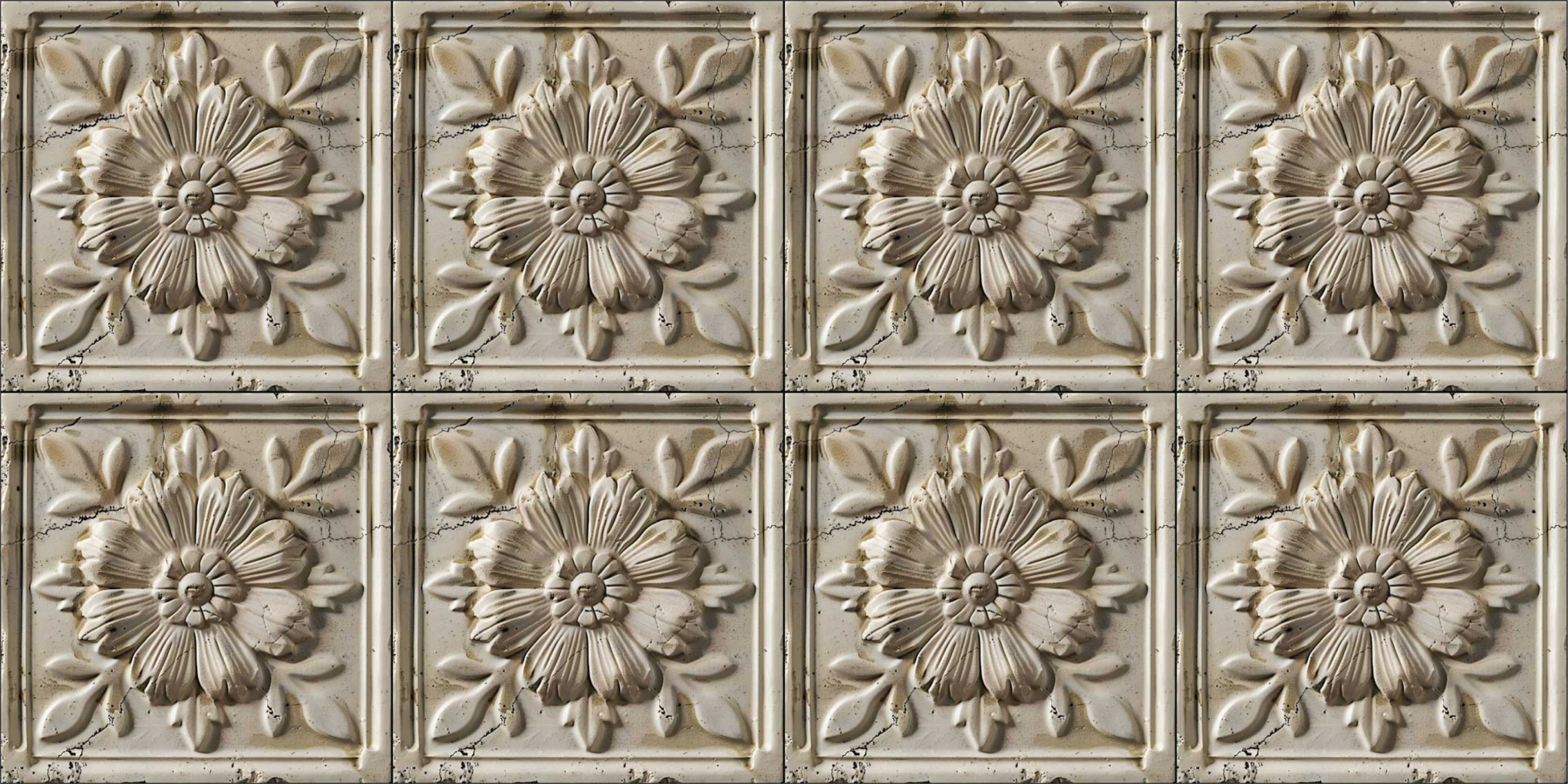 Starožitné dlaždice Béžový vinylový koberec - TenStickers