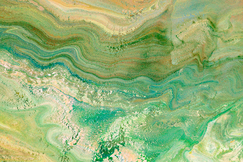 Zelené a béžové barvy Mramorový vinylový koberec - TenStickers