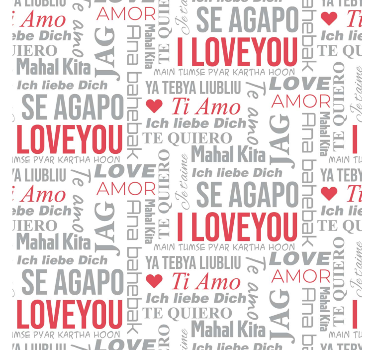 i love you různé jazyky Nápis tapeta - TenStickers