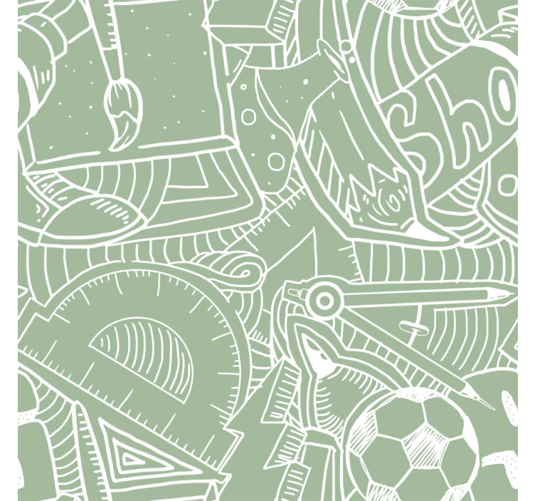 Zelená školní křída Tapeta pro ložnici teenagera - TenStickers