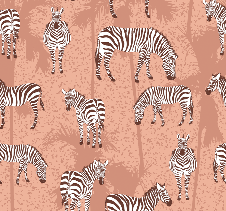 Hnědý typický vzor Zebra tapeta - TenStickers