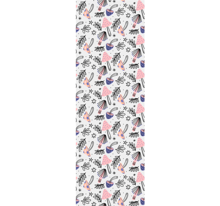 Příroda tapeta klasické houby a květiny - TenStickers