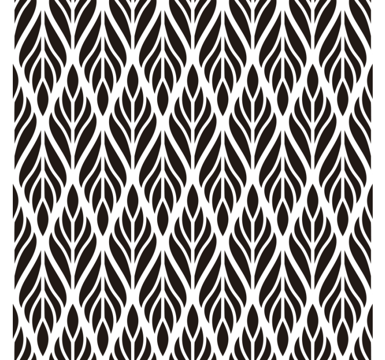 Tapeta do obývacího pokoje s elegantními černými listy - TenStickers