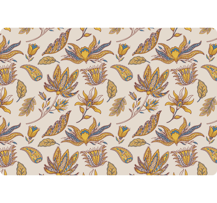 Květinová tapeta s paisley květinami - TenStickers