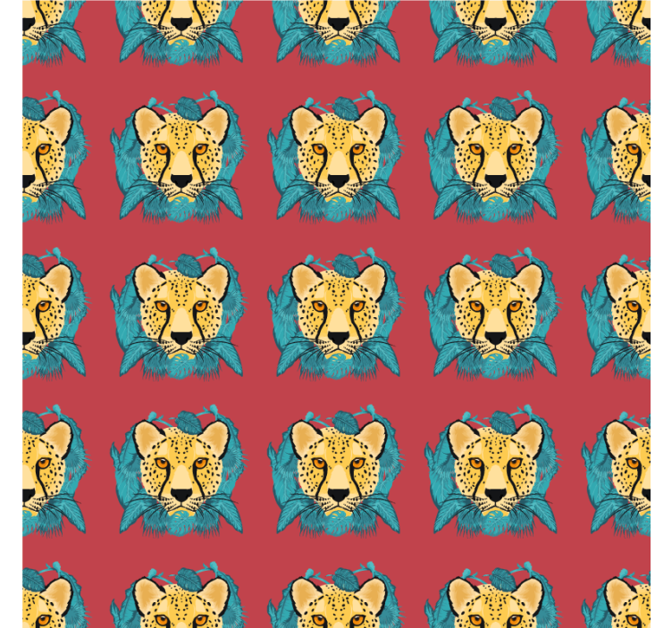 Textury a vzory tapet orientální leopardí grafika - TenStickers