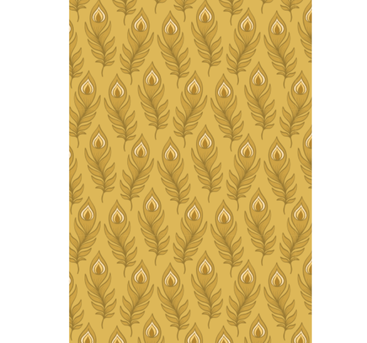 Zvířecí tapeta modrý květinový krocan se dvěma zlatými květinami - TenStickers