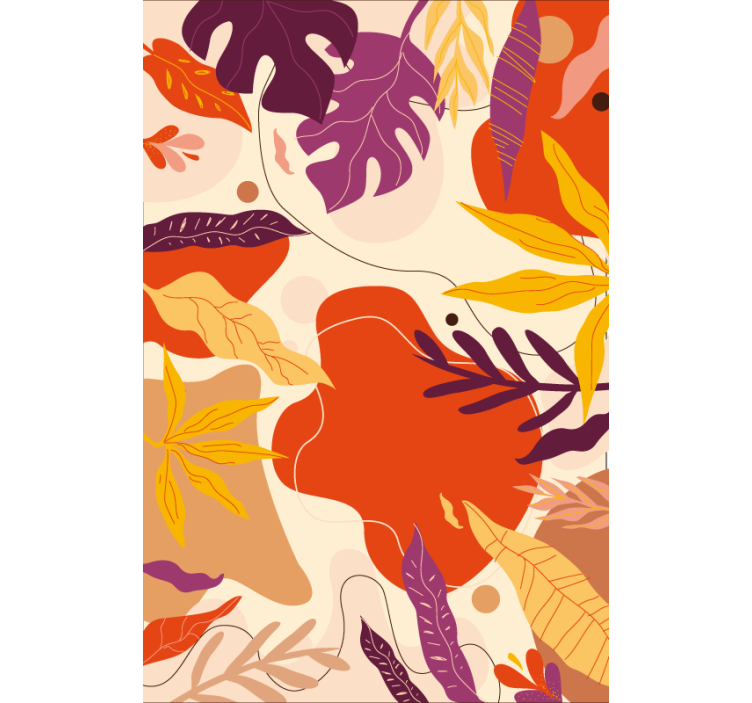 Příroda tapeta barevné abstraktní listy - TenStickers