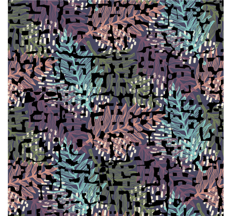 Příroda tapeta barevný listový vzor - TenStickers