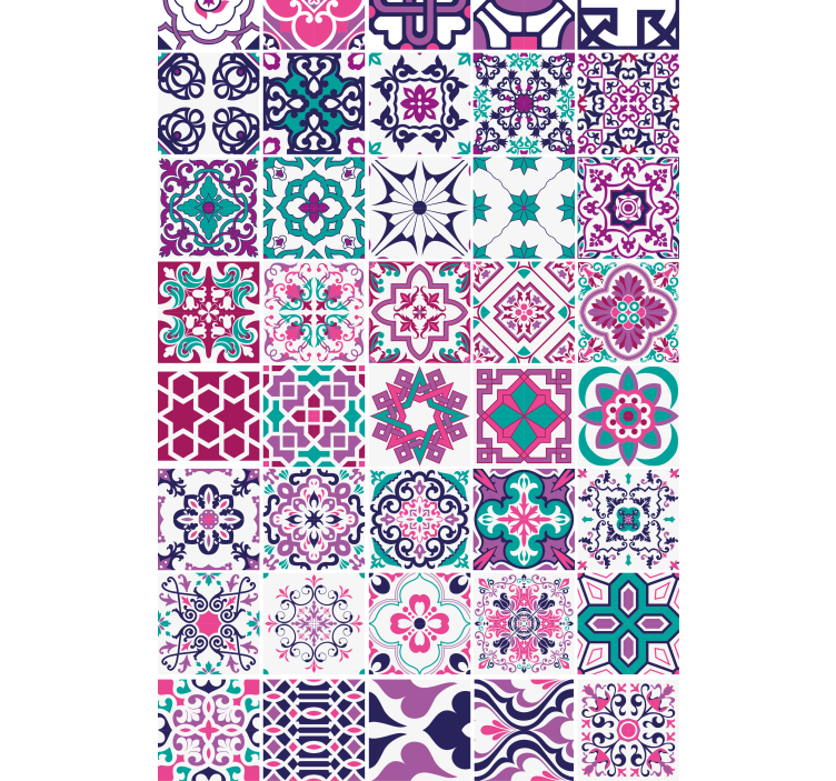 Textury a vzory tapet geometrické dlaždice - TenStickers