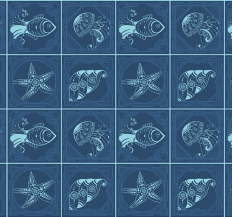 Tapeta do koupelny s motivem mořského života - TenStickers