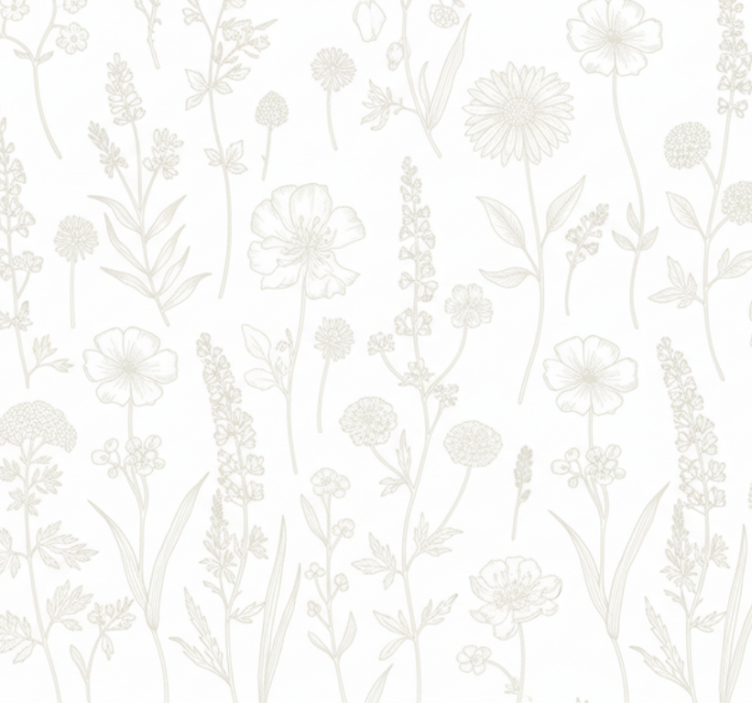 Tapeta do obývacího pokoje botanická skica stezky - TenStickers