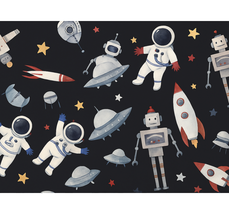 Tapeta do dětského pokoje kosmičtí kluci - TenStickers