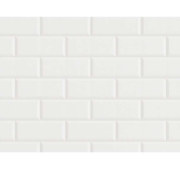 Tapeta do koupelny s bílým dlaždicovým vzorem - TenStickers