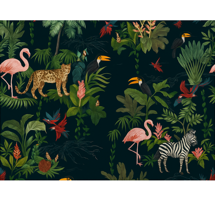 Tapeta do ložnice s tmavým exotickým designem - TenStickers