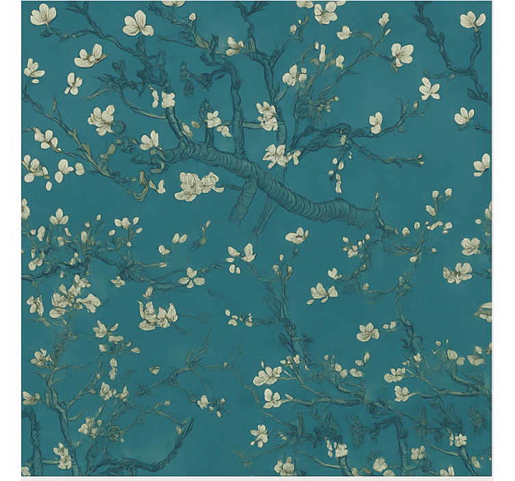 Tapeta do ložnice s designem tmavě modrého stromu - TenStickers