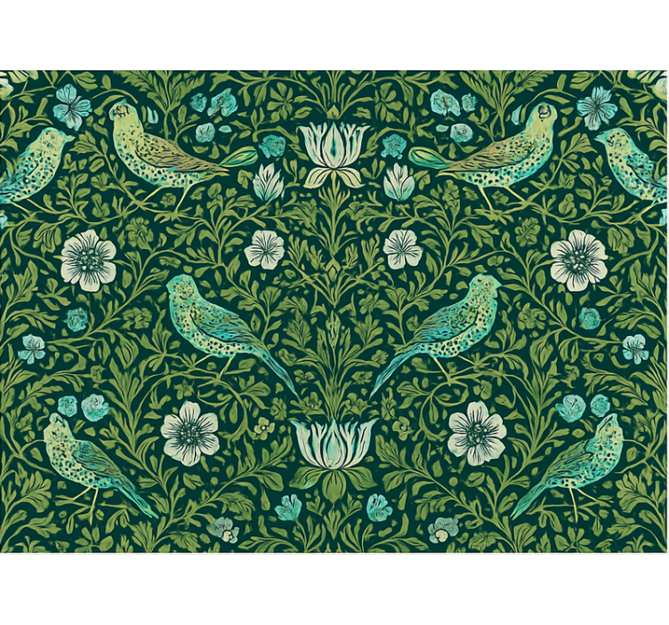 Tapeta do ložnice s květinami a ptáky - TenStickers