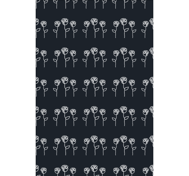 Květinová tapeta minimalistické ilustrace růží - TenStickers