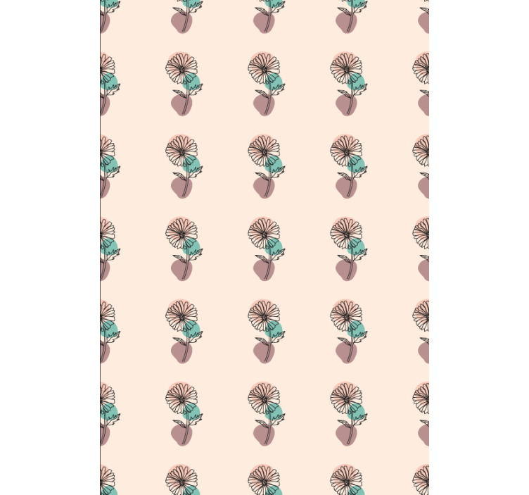 Květinový ornament tapeta s designem květiny sedmikrásky - TenStickers
