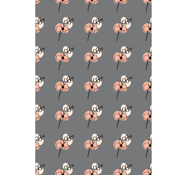 Květinový ornament tapeta s abstraktním designem orchidejí - TenStickers