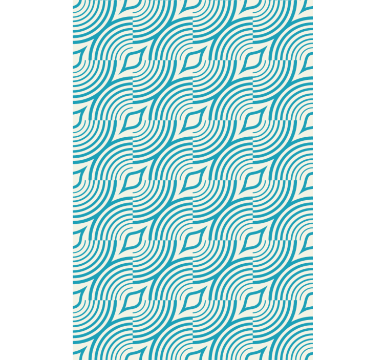 Květinový ornament tapeta mořský vzor modré linie - TenStickers
