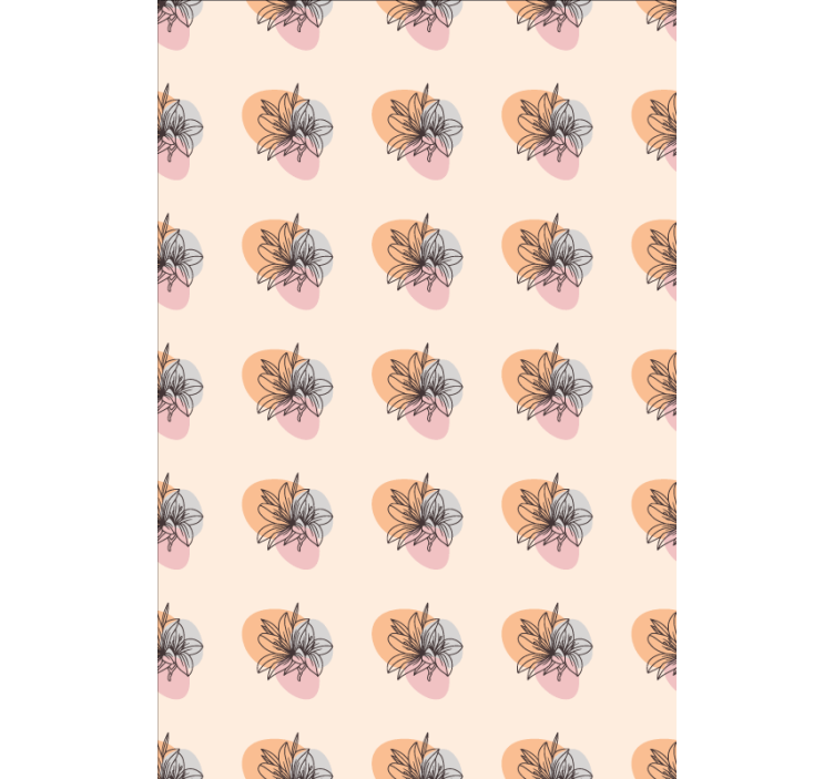 Květinový ornament tapeta roztomilá dvojice květin - TenStickers