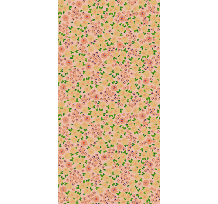 Květinový ornament tapeta v broskvových tónech - TenStickers