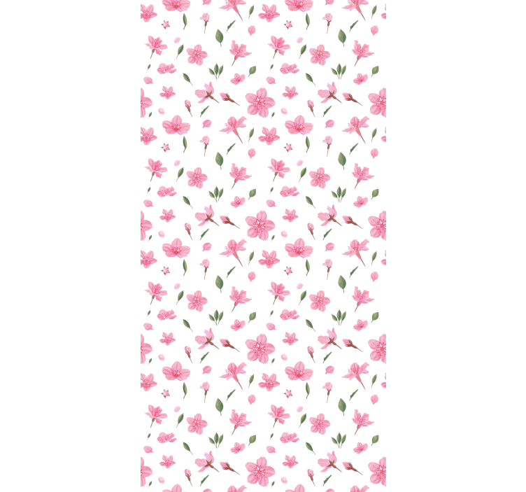 Květinový ornament tapeta akvarelové růžové květy - TenStickers
