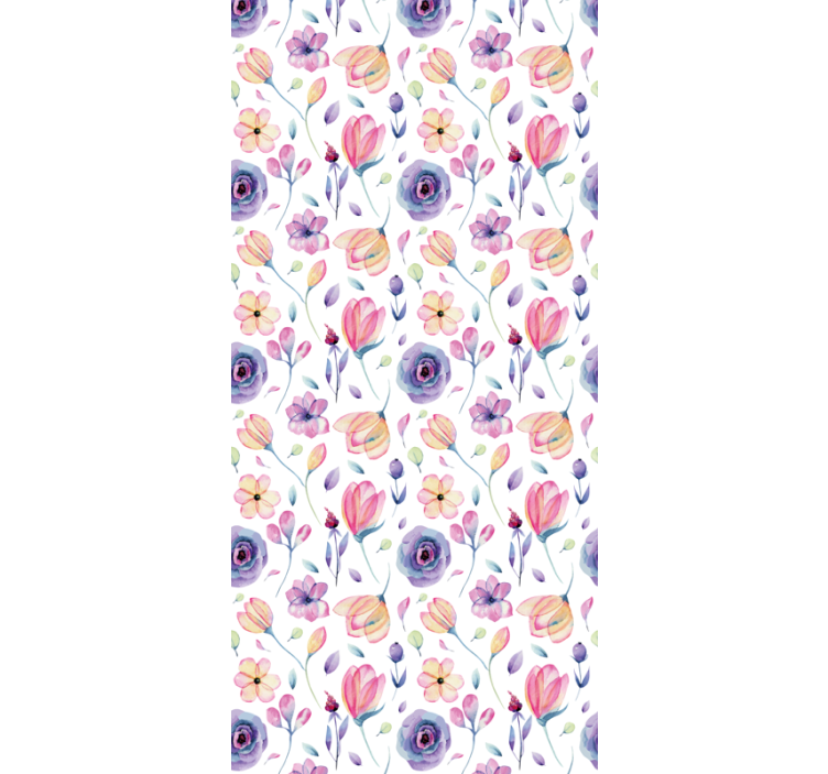 Květinový ornament tapeta fialový jemný vzor - TenStickers